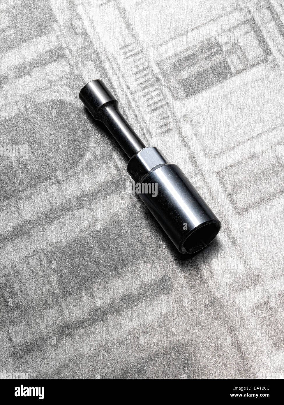 Strumento di Lavoro sulla stampa blu Foto Stock