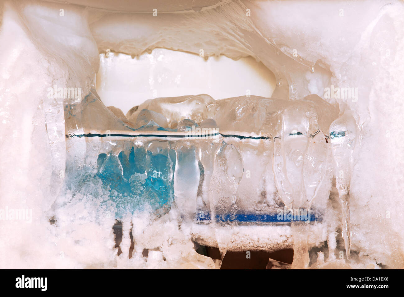 Ghiacciato sul congelatore Foto Stock
