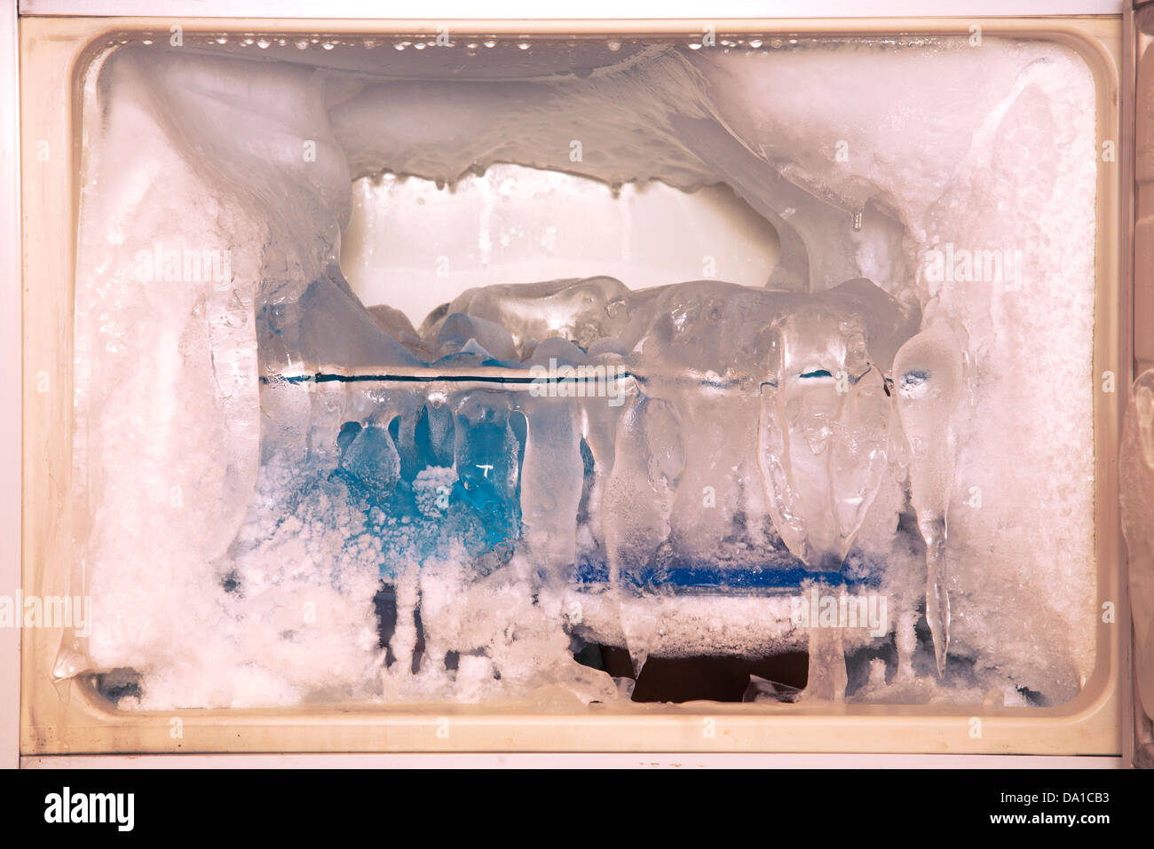 Ghiacciato sul congelatore Foto Stock
