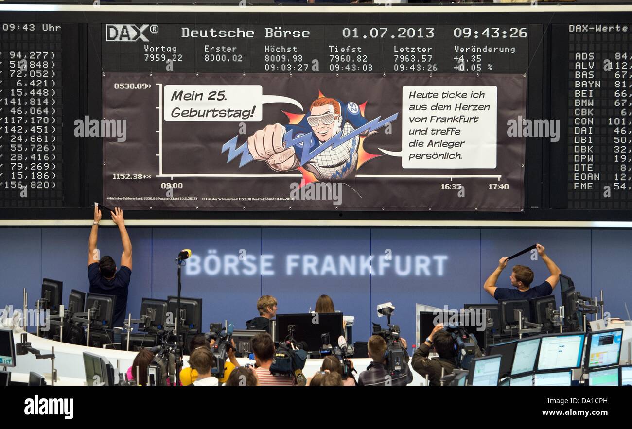 La scheda di quotazione della borsa tedesca DAX mostra un Superman