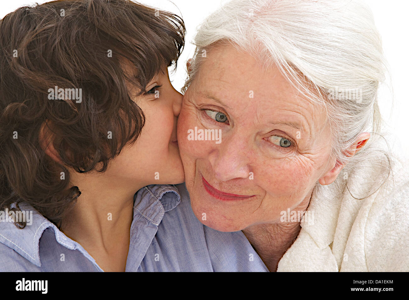 Persona anziana e il bambino Foto Stock