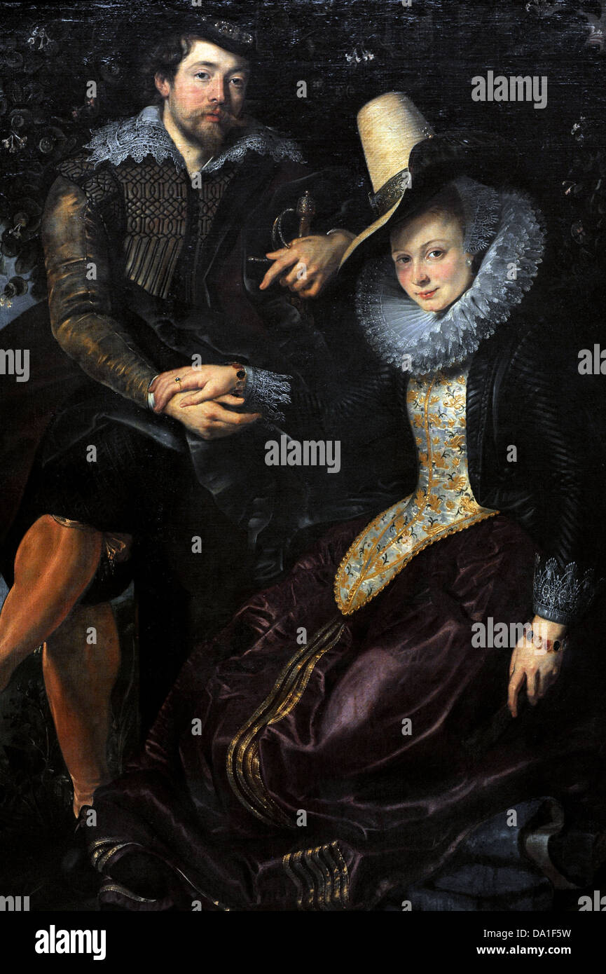 Peter Paul Rubens (1577-1640). Pittore fiammingo. Autoritratto con la moglie Isabella Brandt in il caprifoglio Bower, ca.1609. Foto Stock