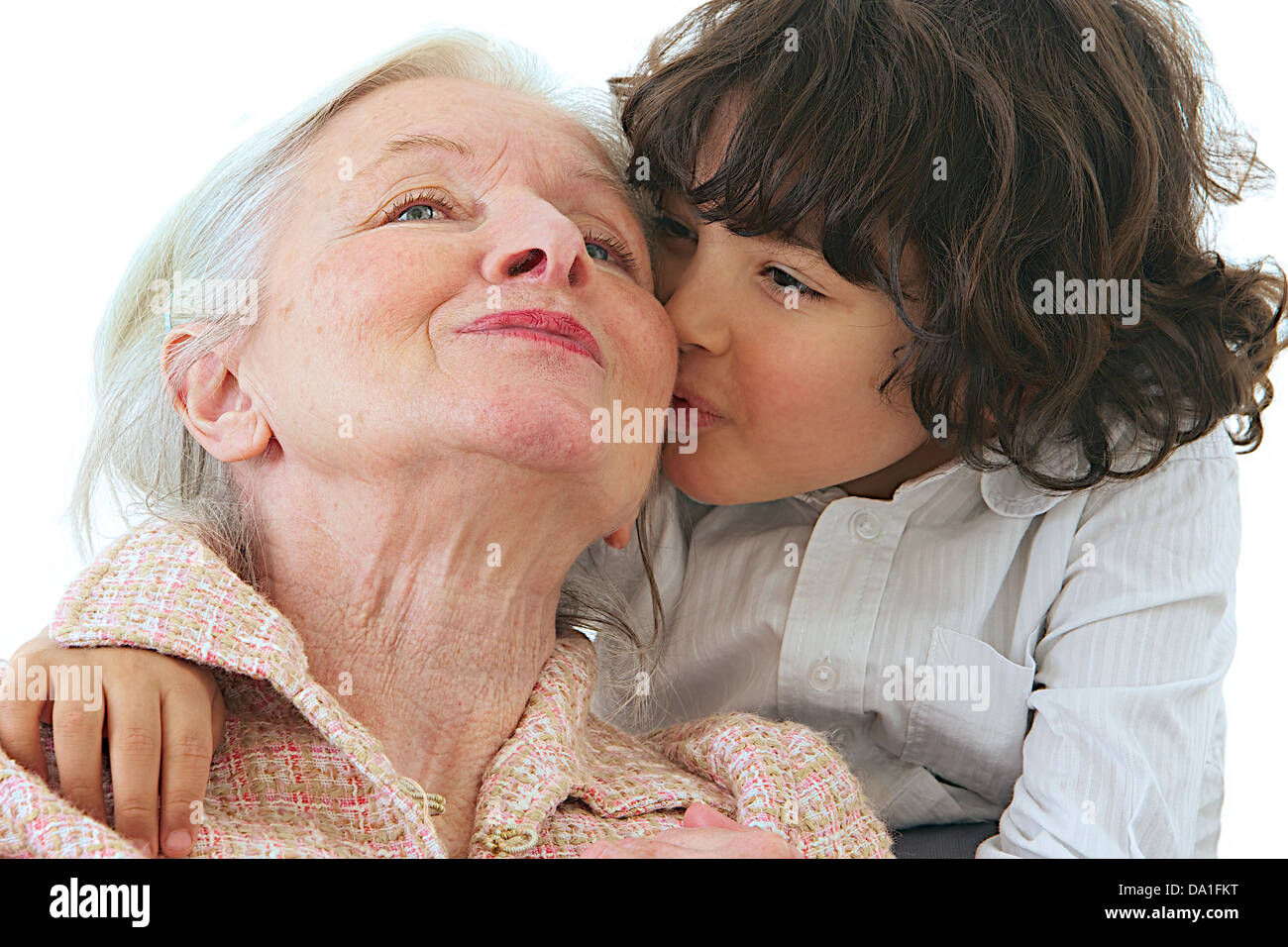 Persona anziana e il bambino Foto Stock