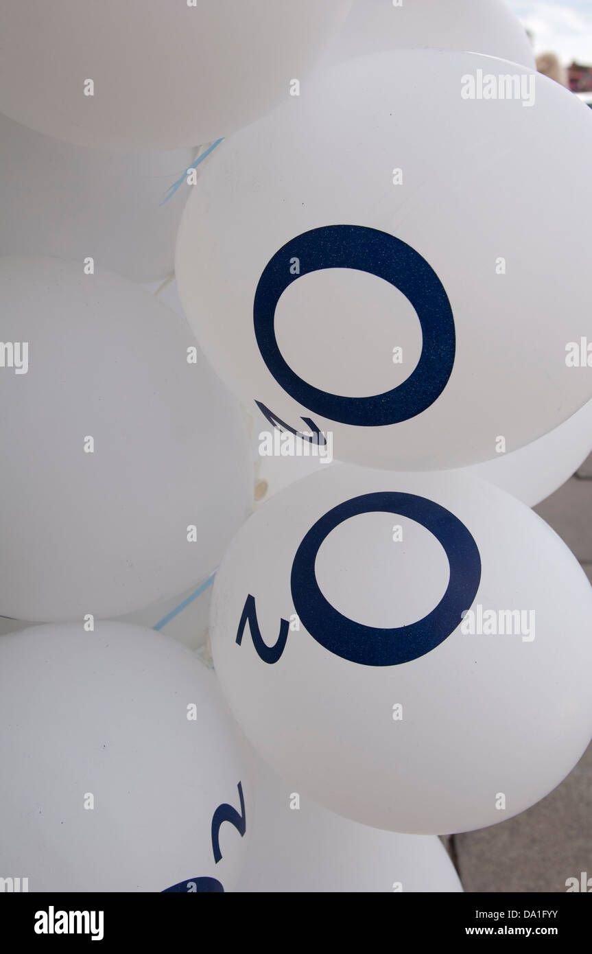 Palloncini di O2 Foto Stock