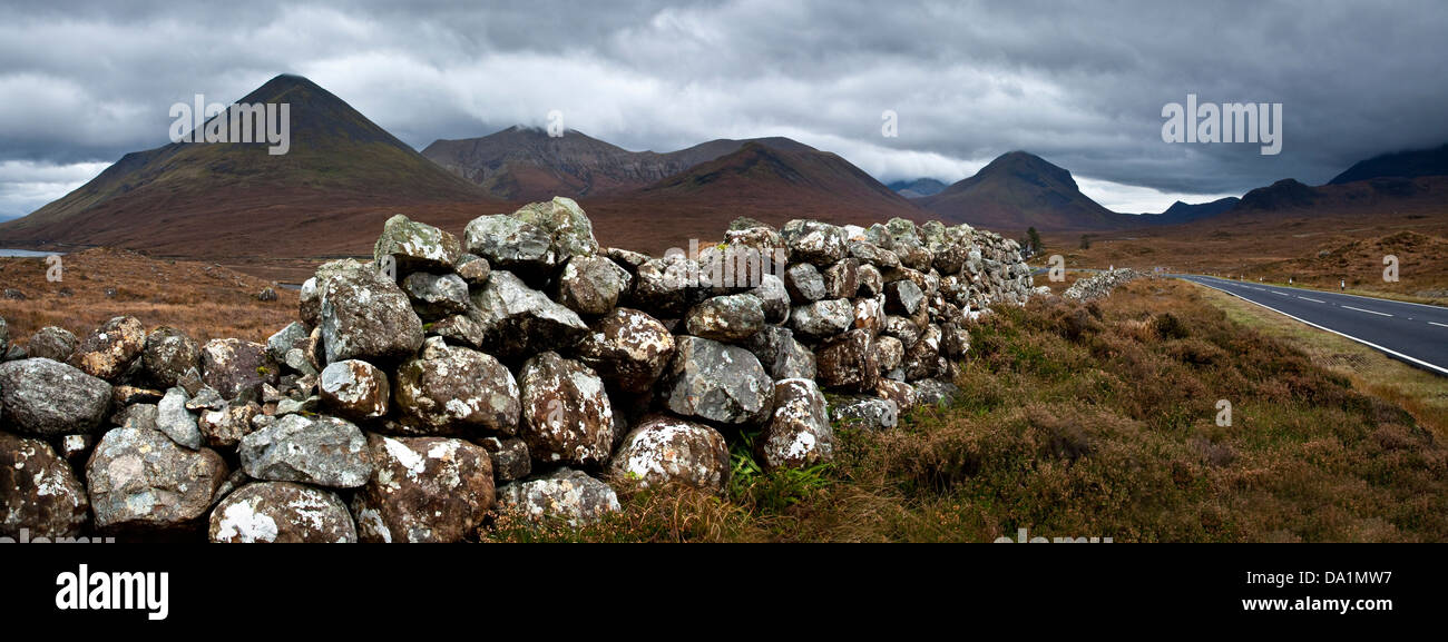 Paesaggio scozzese, Sligachan, Isola di Skye in Scozia, Foto Stock