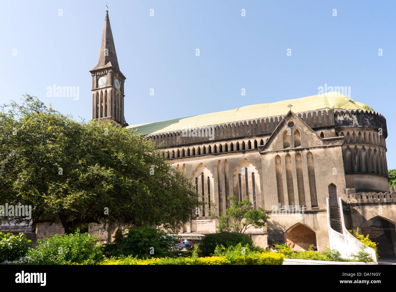 Cattedrale anglicana, sito dell'ex mercato di schiavi. Stone Town, Zanzibar, Repubblica Unita di Tanzania, Africa orientale. Foto Stock