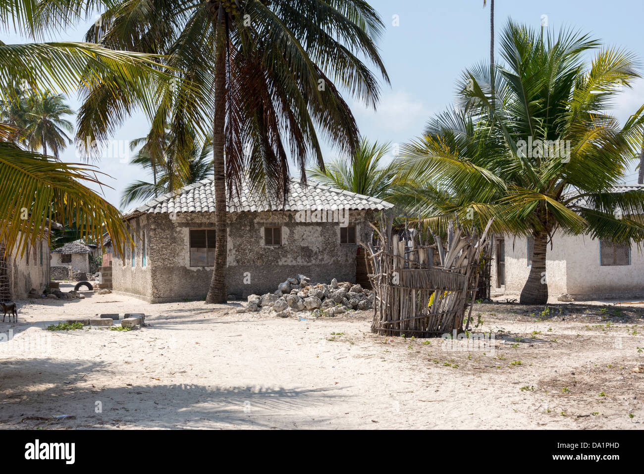 Villaggio di Jambiani, Zanzibar, Repubblica Unita di Tanzania, Africa orientale. Foto Stock