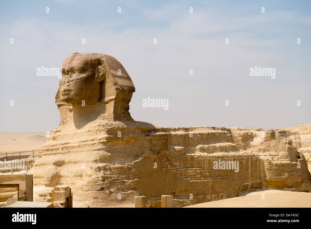 Famosa antica statua della Sfinge di Giza in Egitto Foto Stock