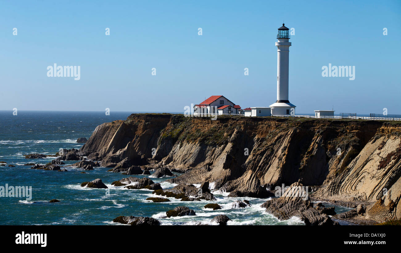 Punto Arena Lighthouse, punto Arena, California, Stati Uniti d'America Foto Stock