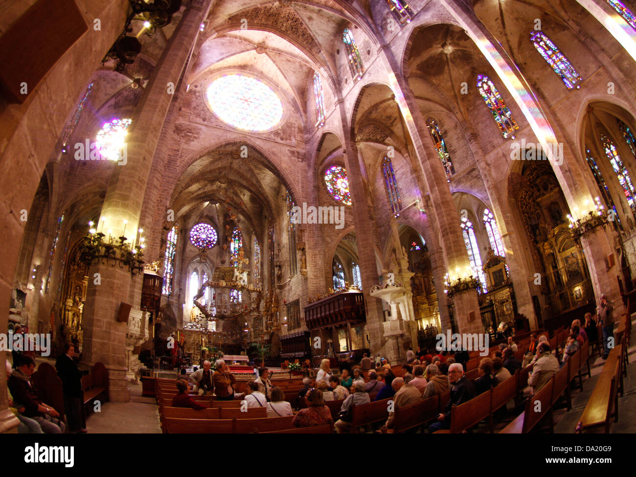 All'interno di Palma de Mallorca è la cattedrale in spagnolo isola delle Baleari. Foto Stock