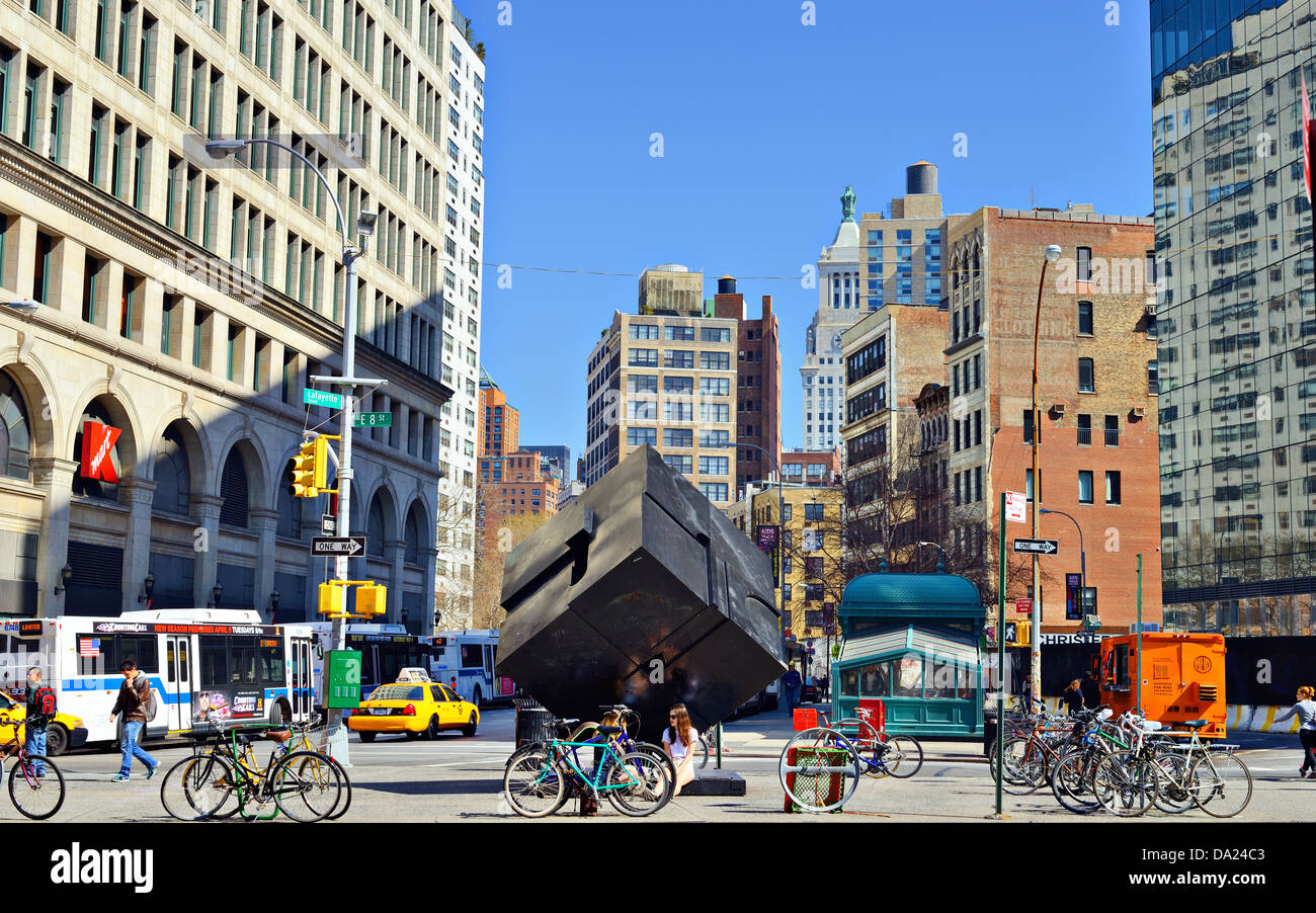 Astor Place in New York City. Foto Stock