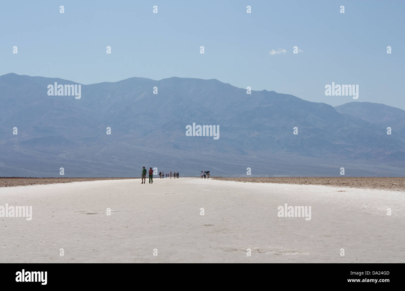Bacino Badwater, Valle della Morte. Il punto più basso negli Stati Uniti. Foto Stock