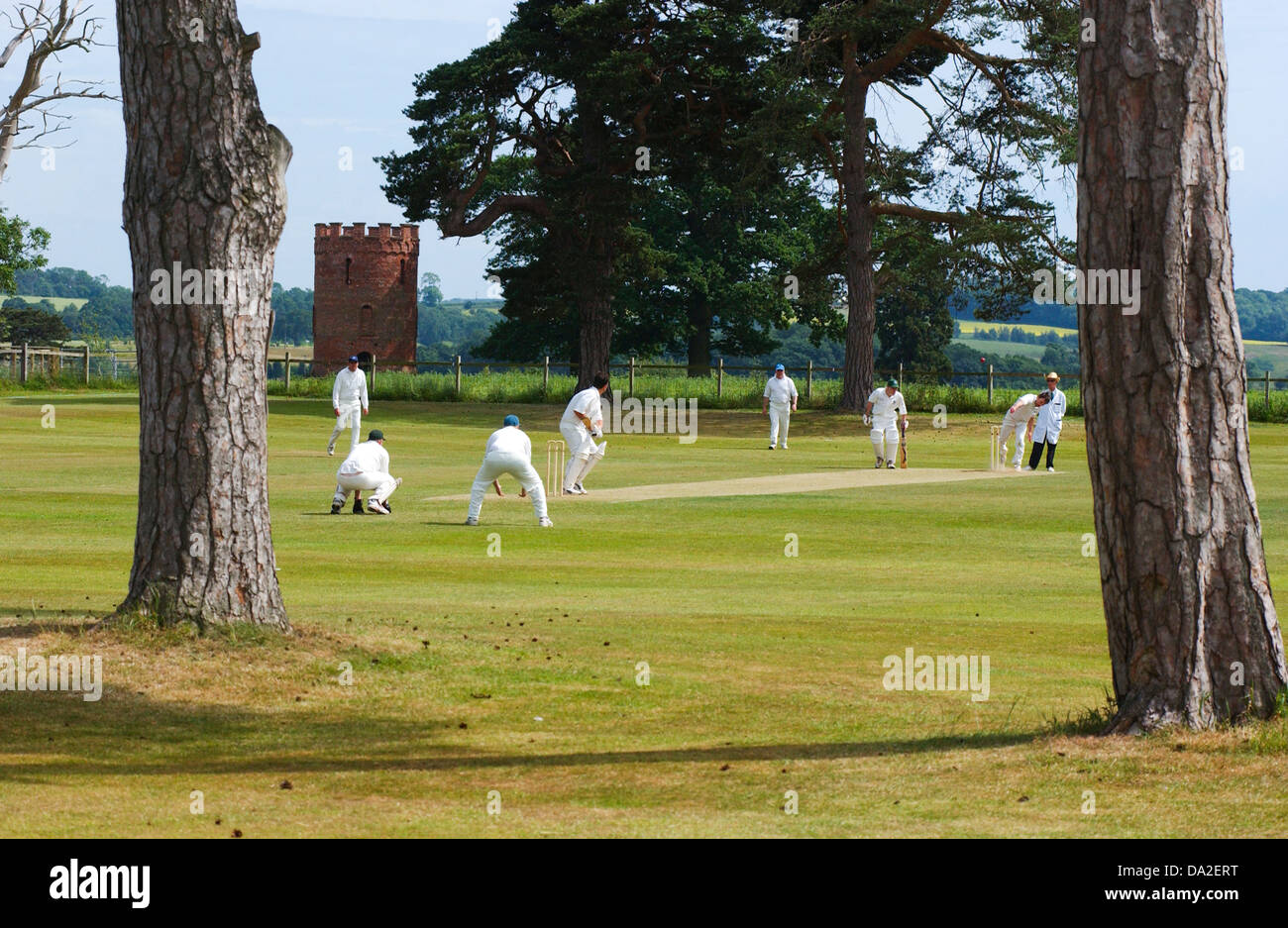 Worfield cricket ground, Bridgnorth, Shropshire, Inghilterra Foto Stock