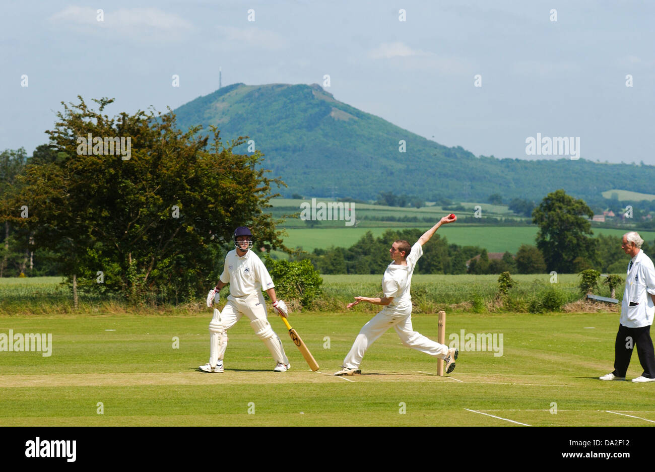 Cound cricket club, Shrewsbury, Shropshire, Inghilterra Foto Stock