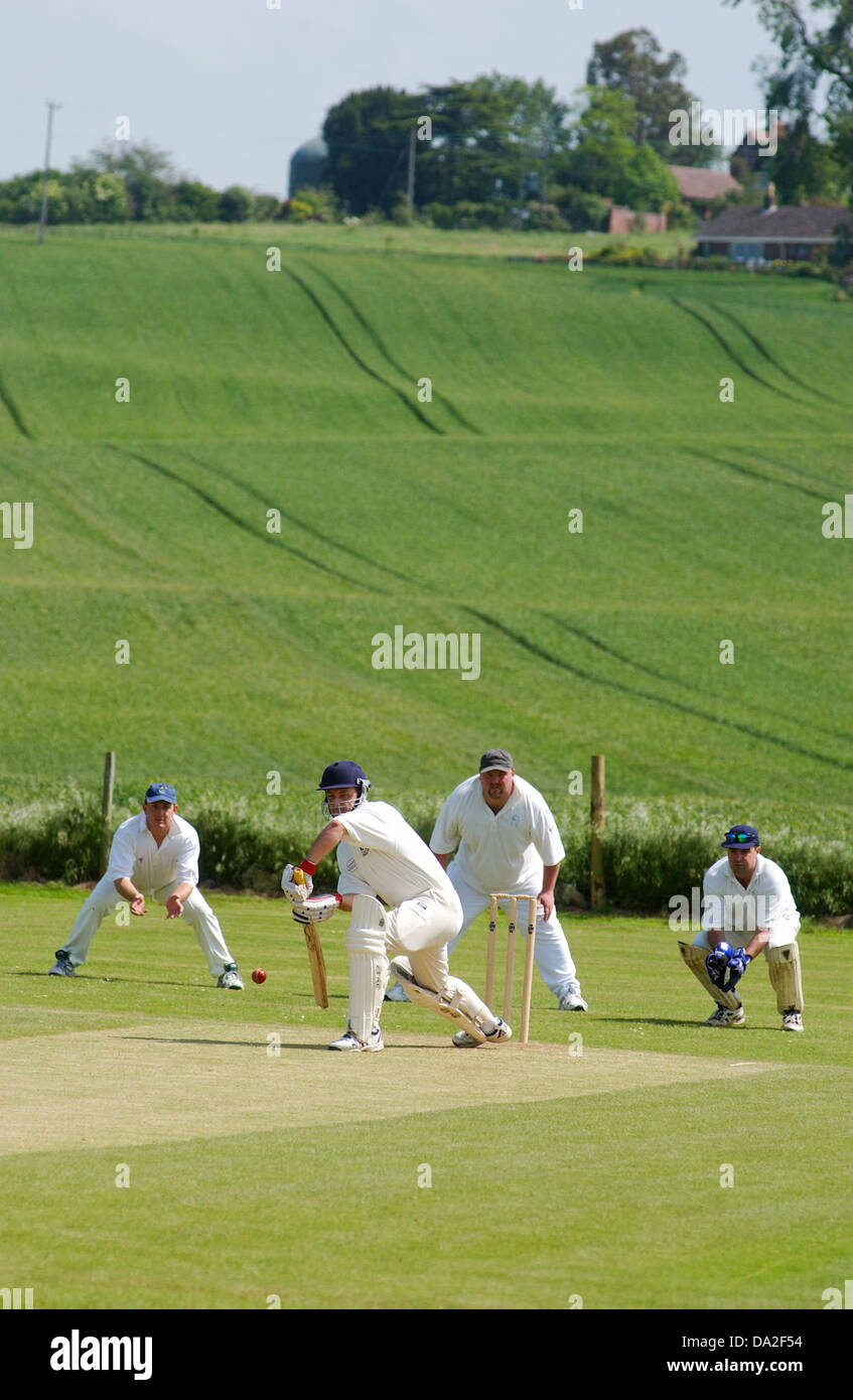 Cound cricket club, Shrewsbury, Shropshire, Inghilterra Foto Stock