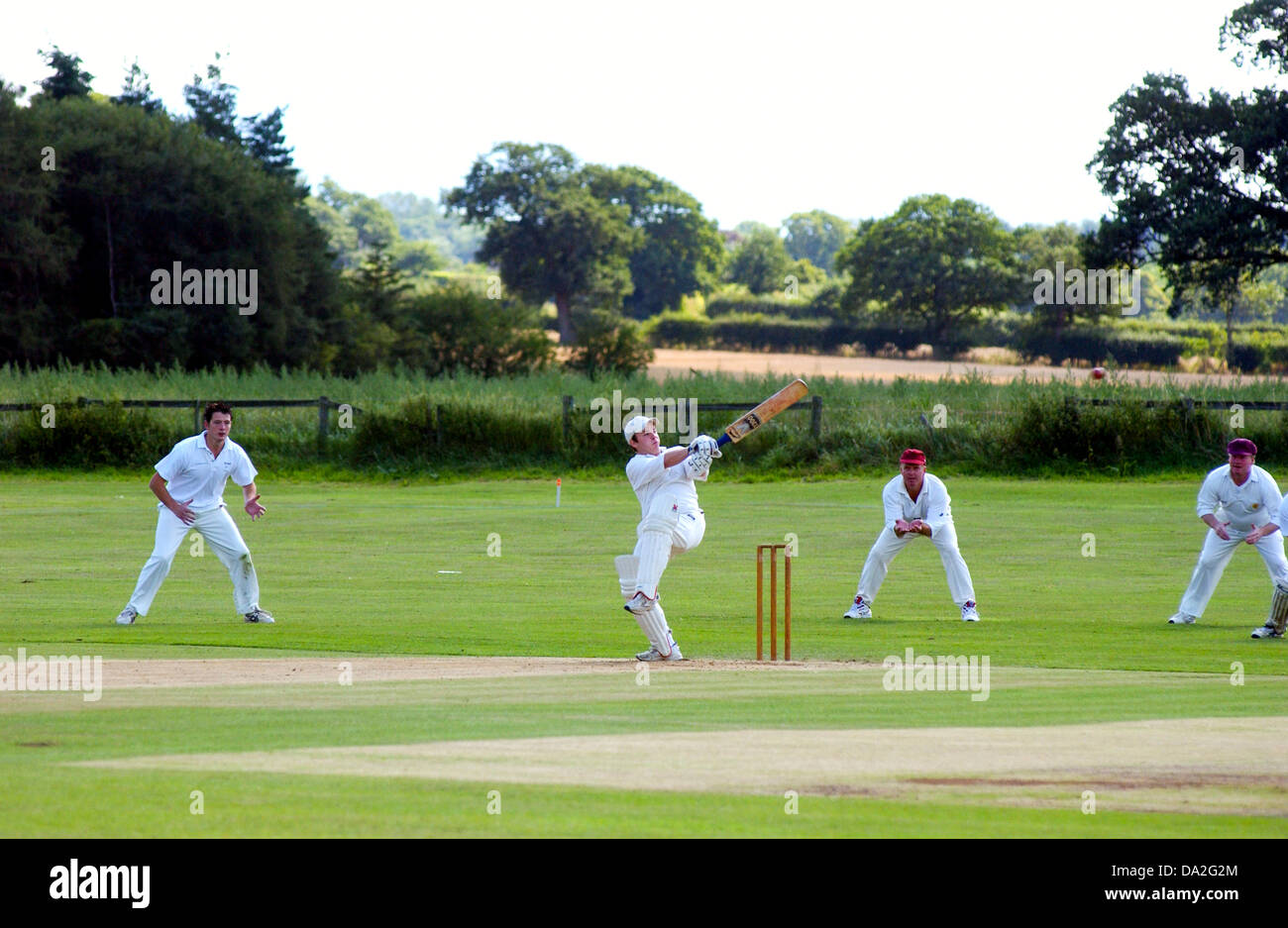 Harcourt county cricket ground, Stanton su Hine Heath, Shropshire, Inghilterra Foto Stock