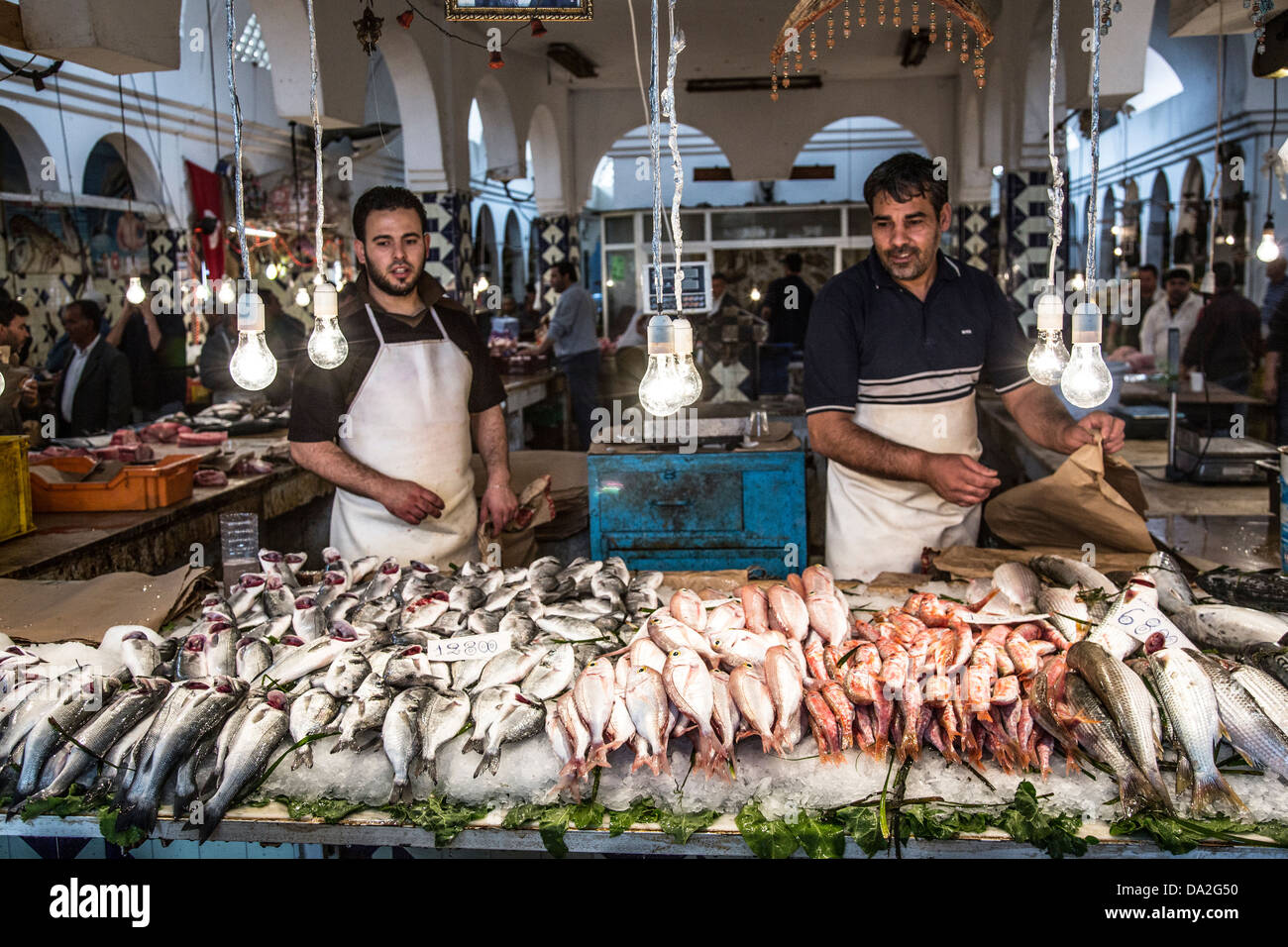 Mercato del Pesce, Sousse, Tunisia Foto Stock
