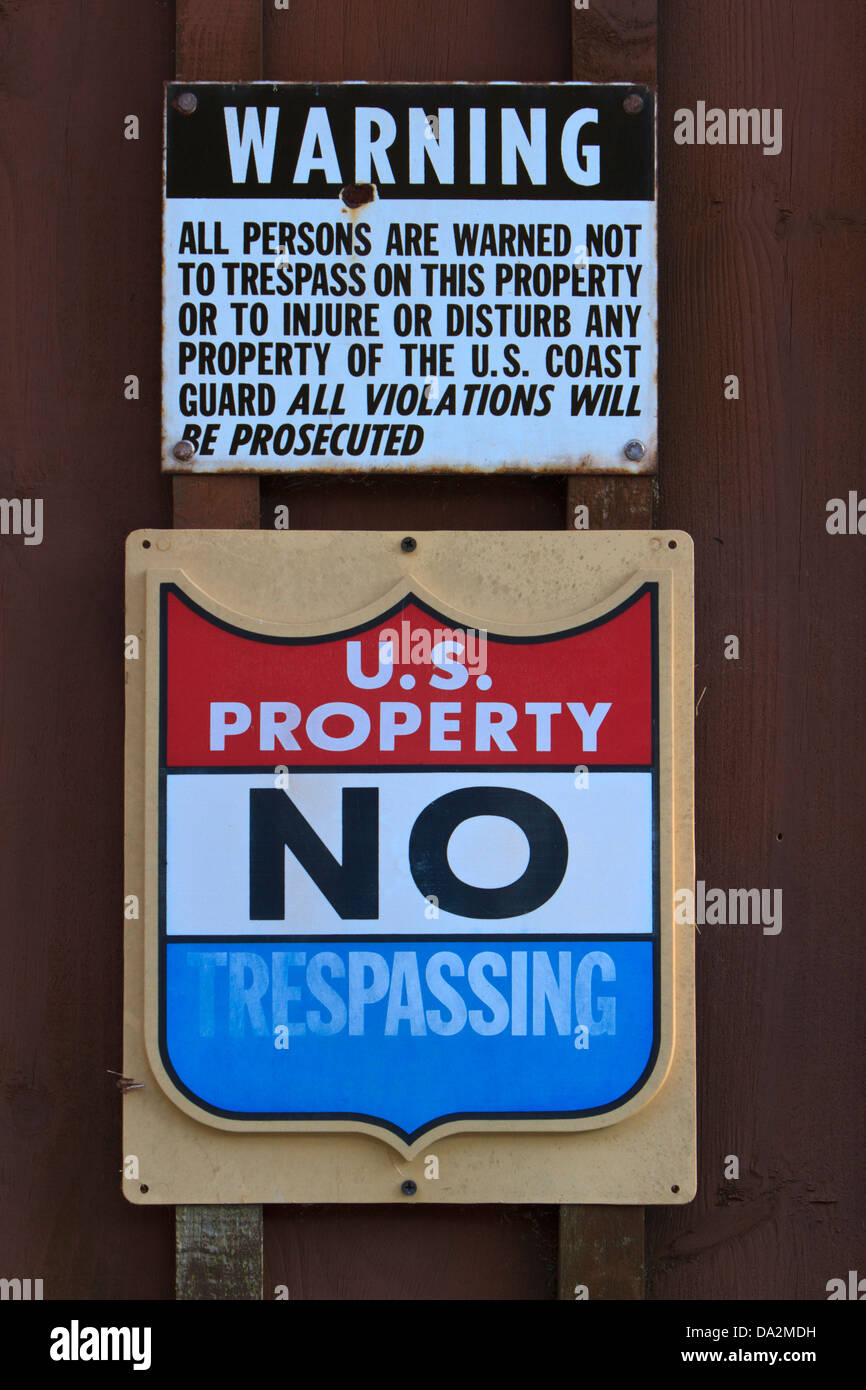 Nessun segno sconfinamenti di limitare l'entrata di proprietà del governo degli Stati Uniti. Foto Stock
