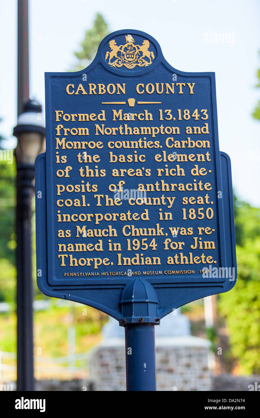 La Contea di carbonio marcatore storico Foto Stock
