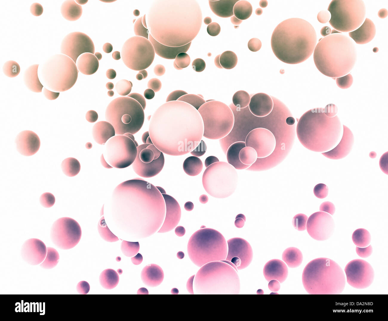 Abstract sfere flottanti. La scienza abstract background. Foto Stock