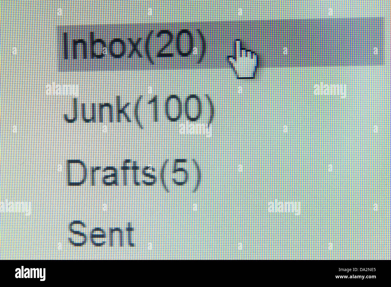 Web mail pagina html sul monitor del computer Foto Stock