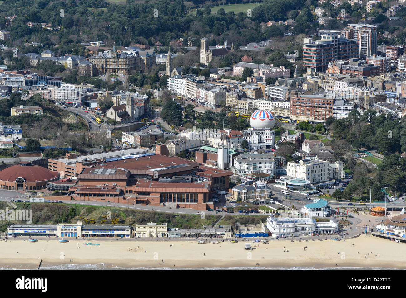 Fotografia aerea di Bournemouth fronte mare Foto Stock