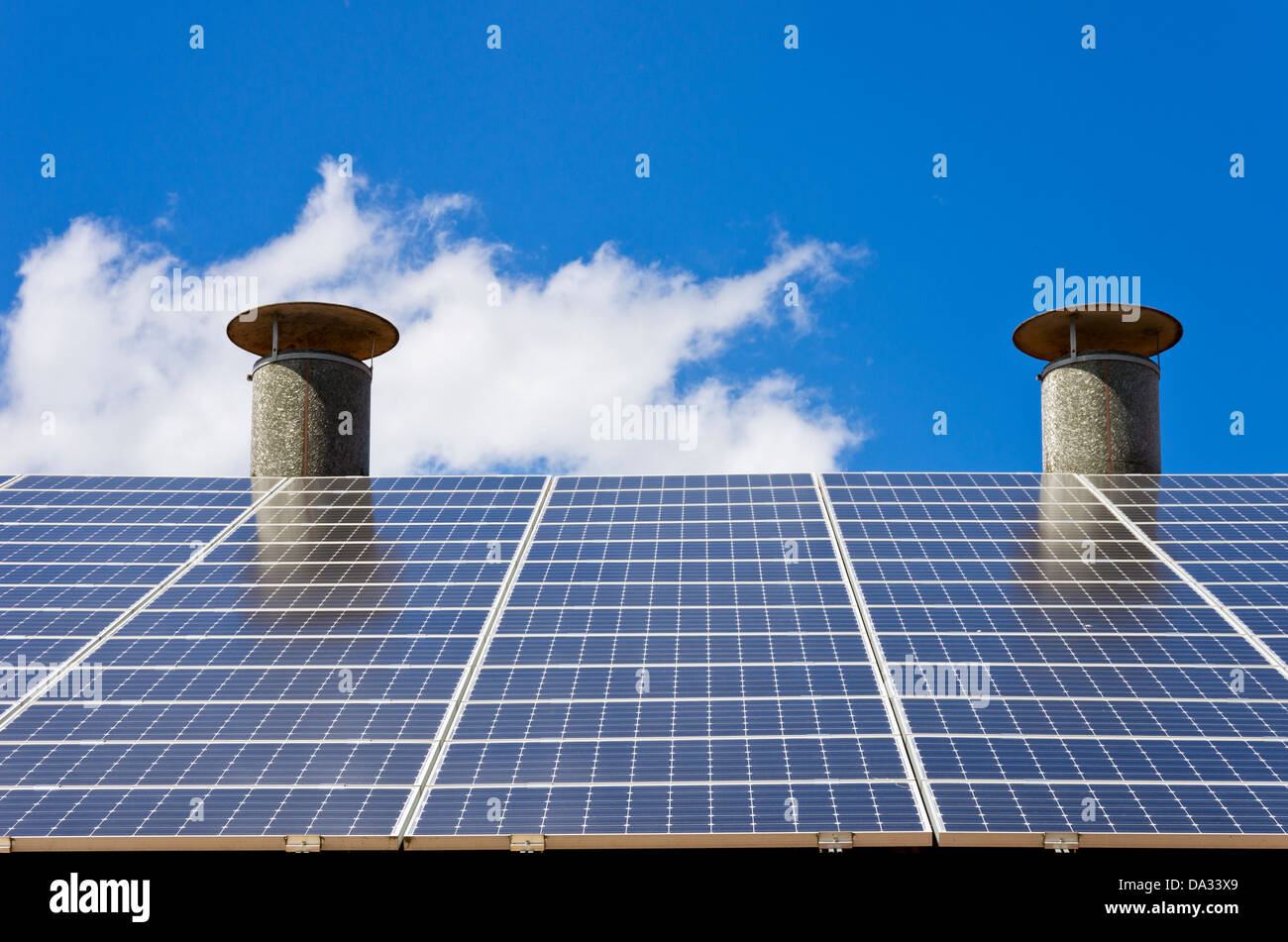 Il fotovoltaico sul tetto Foto Stock