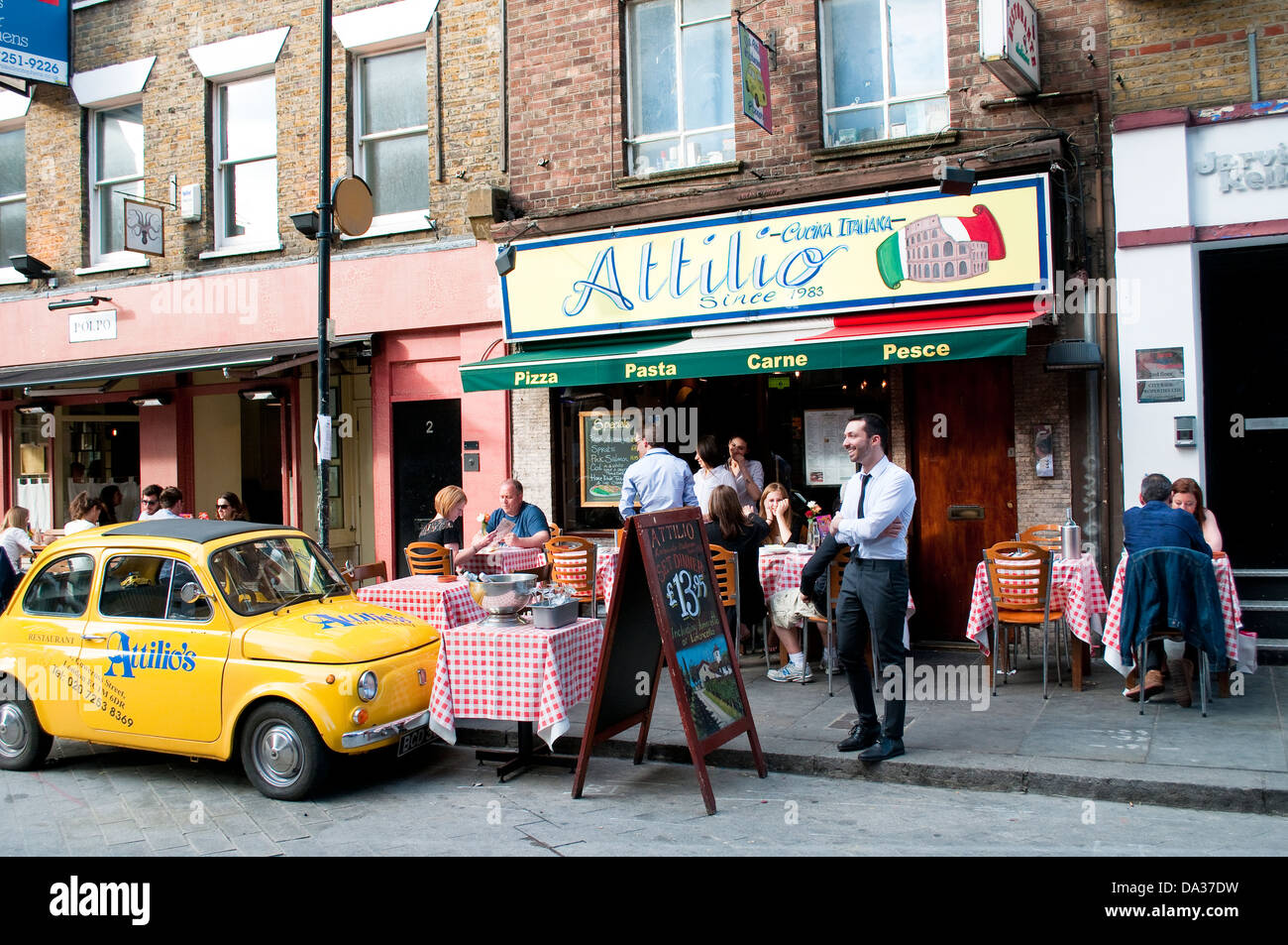 Attilio, ristorante italiano, Turnmill Street, Clerkenwell, London EC1, Regno Unito Foto Stock