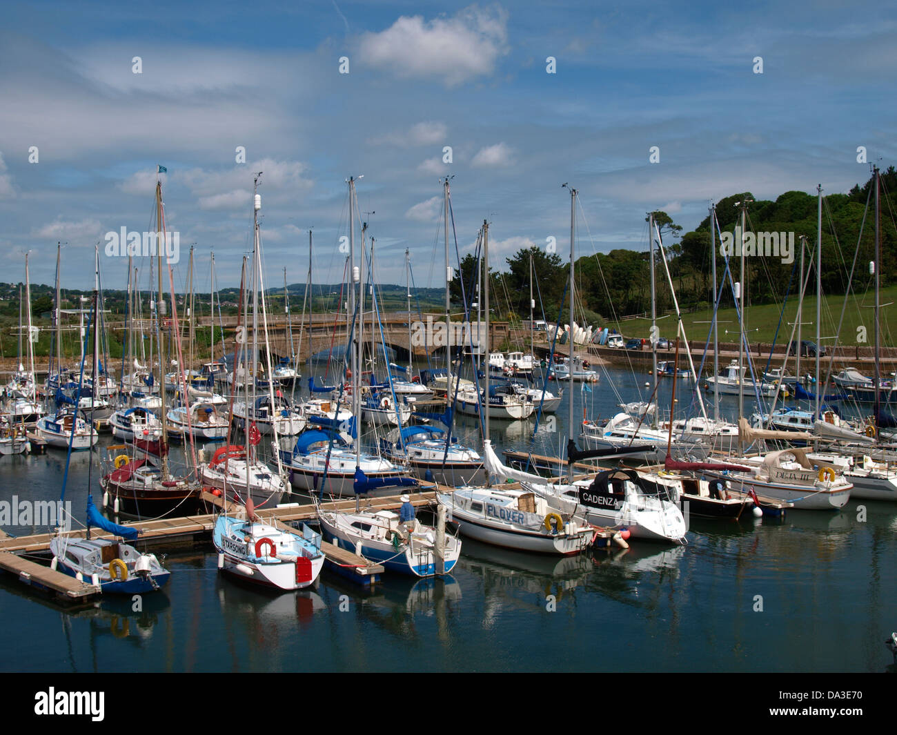 Yacht in marina all'Ax Yacht Club, Seaton, Devon, Regno Unito 2013 Foto Stock