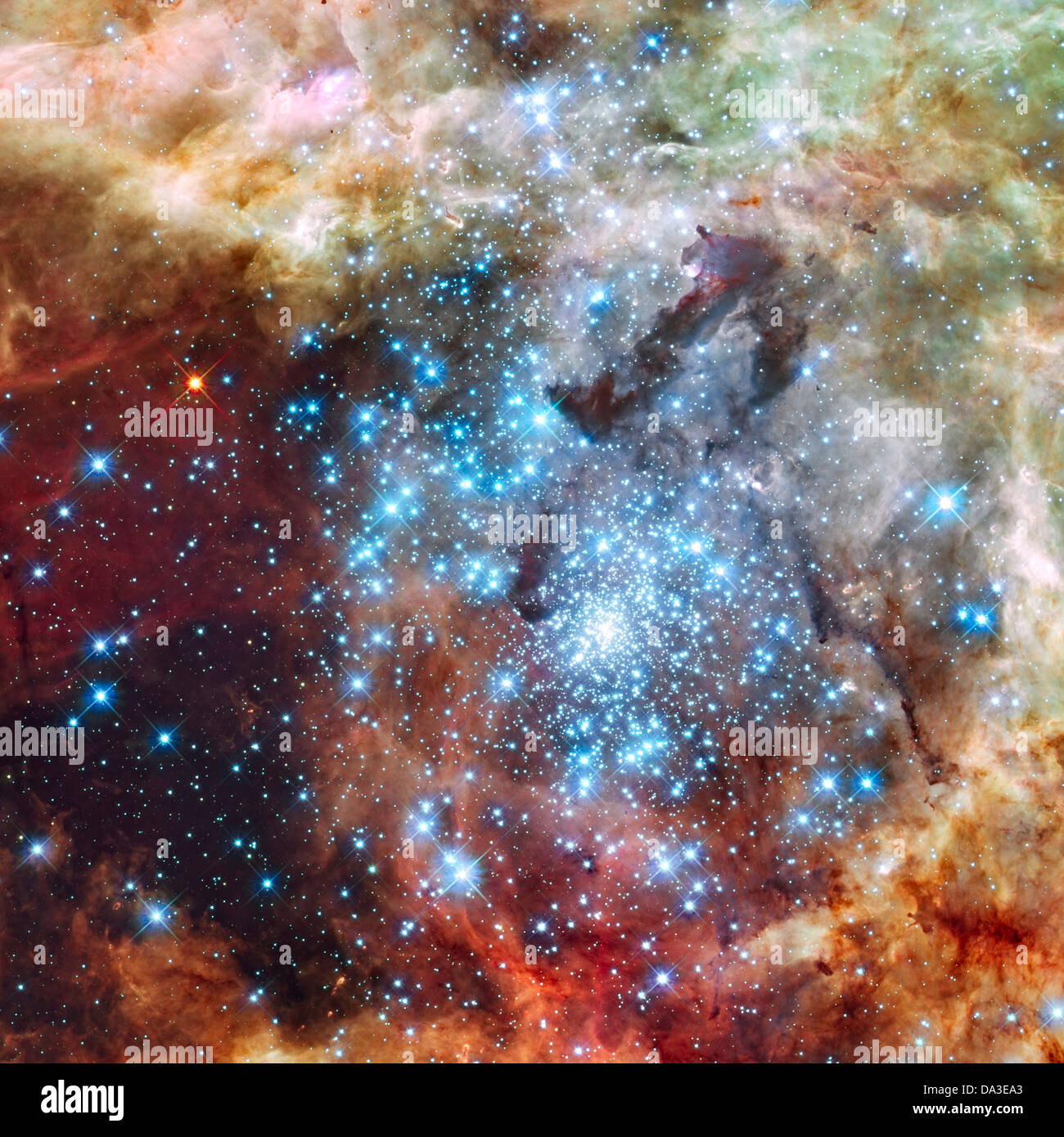 Hubble Space Telescope orologi Star Clusters su una rotta di collisione Foto Stock