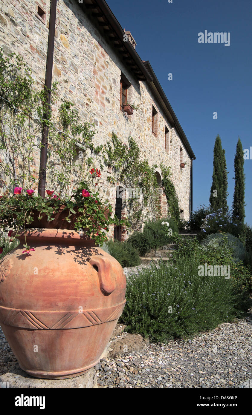 Tradizionale lato country house in Gambassi Terme in Toscana, Italia Foto Stock