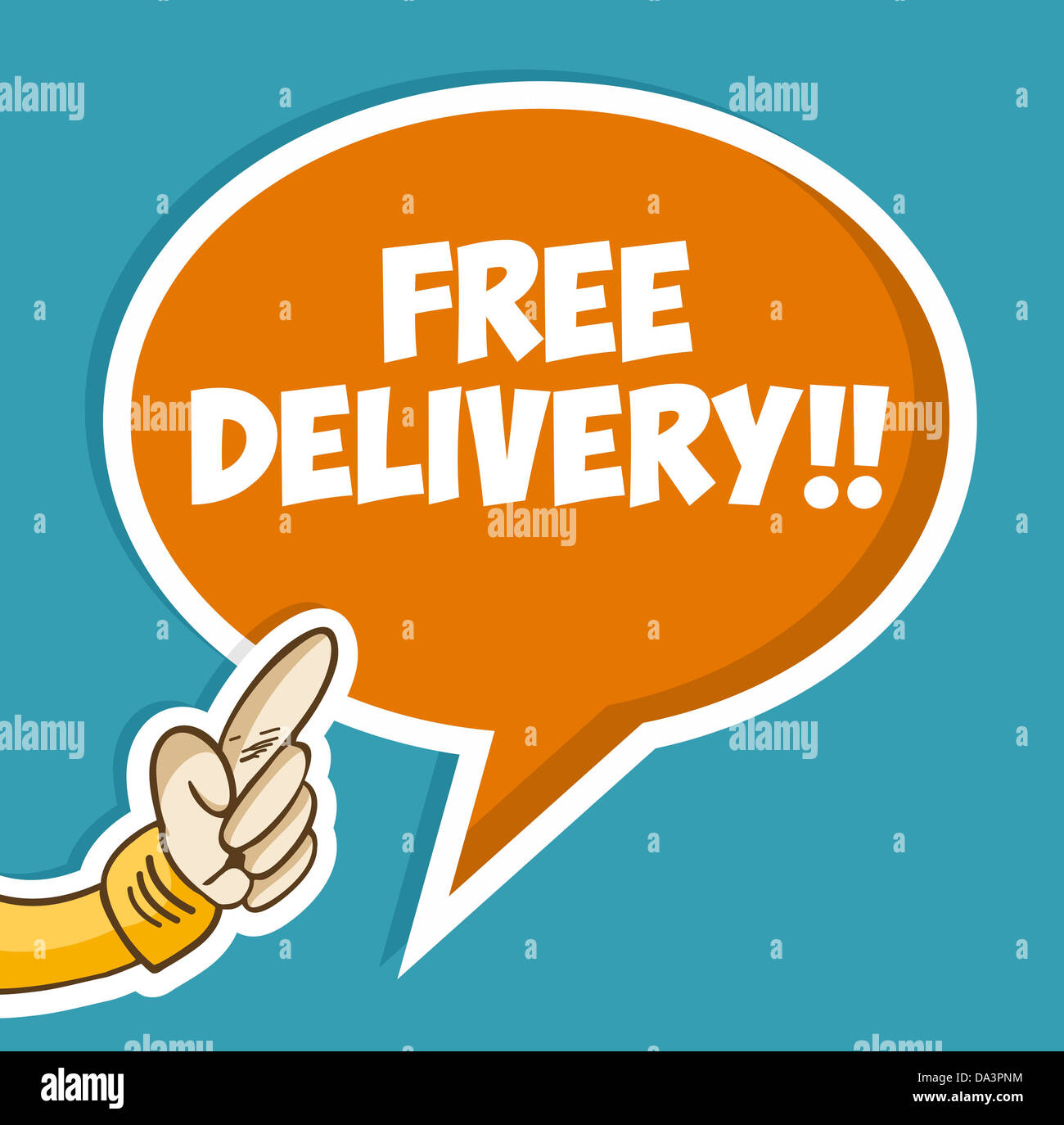 Consegna gratuita bubble sticker sfondo. File vettoriale stratificata per una facile manipolazione e colorazione personalizzata Foto Stock