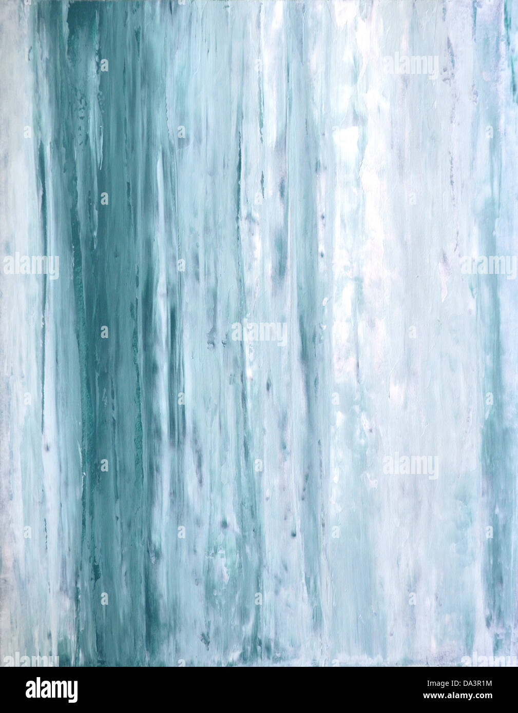 Teal bianco e l'arte astratta pittura Foto Stock