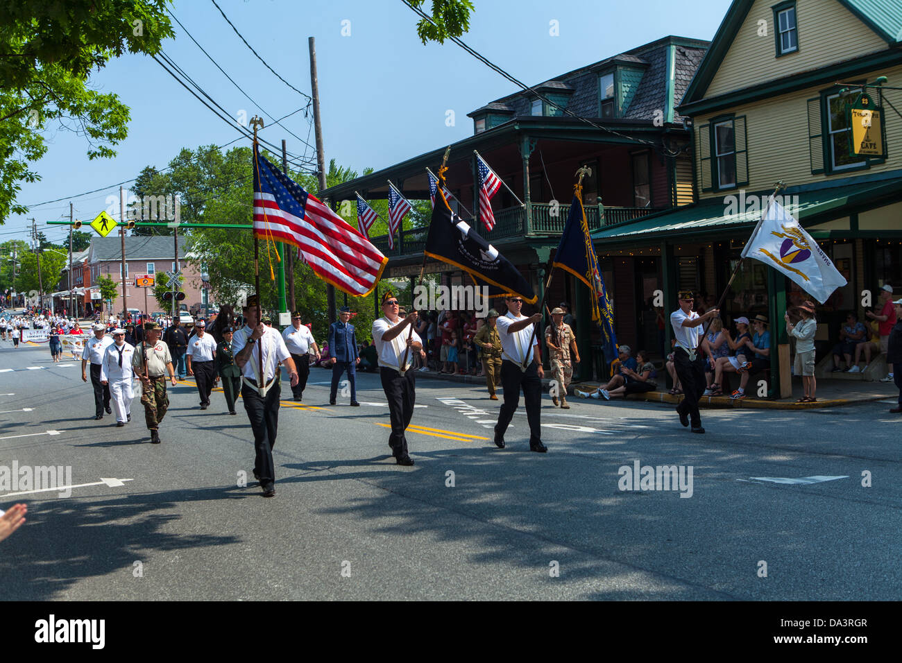 Una piccola città Memorial Day parade celebrazione in Lititz, Lancaster County, PA. Foto Stock