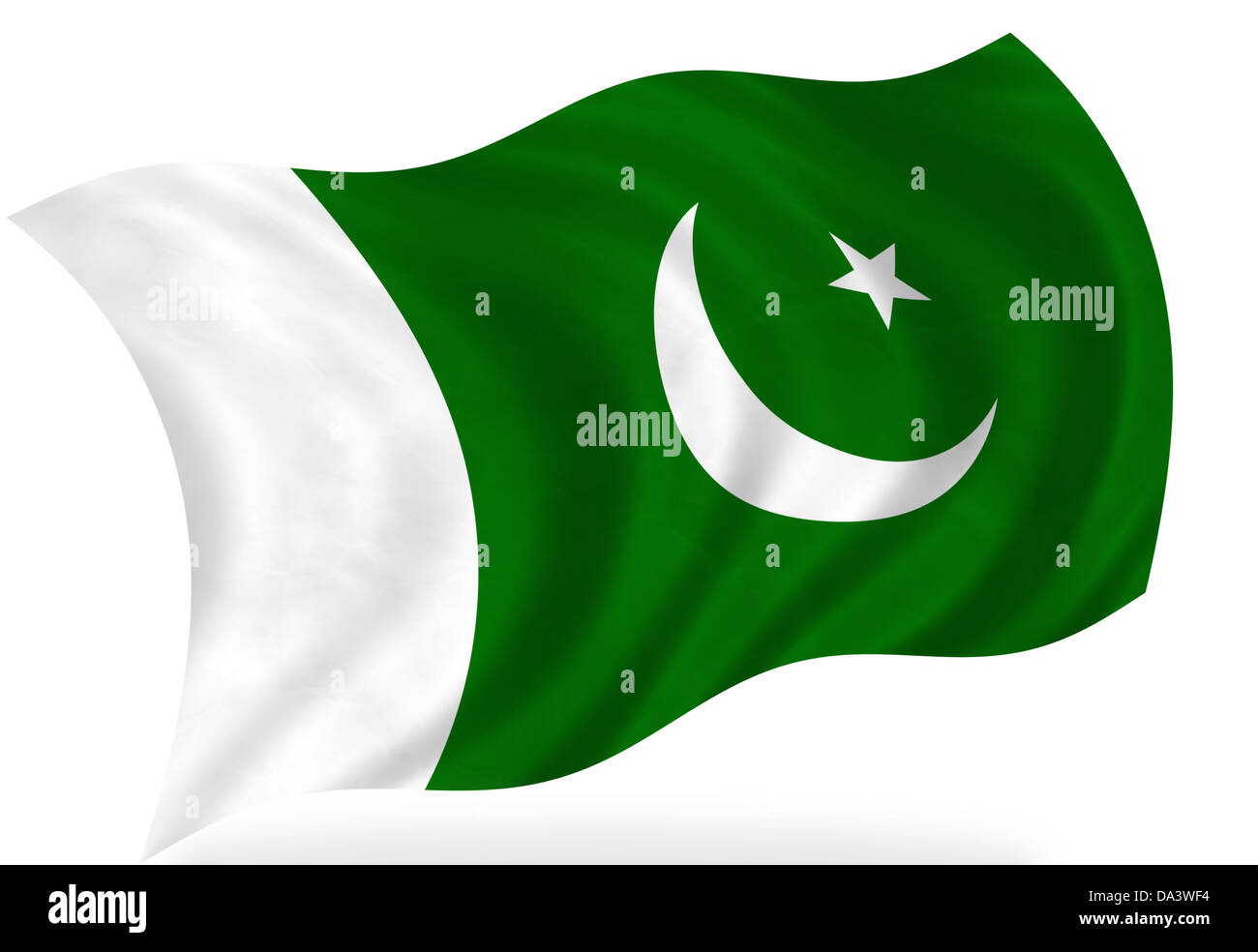 Il Pakistan bandiera, isolato Foto Stock