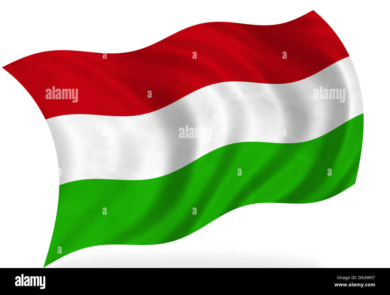 Ungheria bandiera, isolato Foto Stock