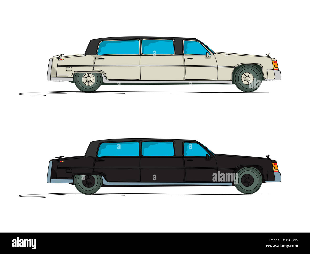 Cartoon Limousine su sfondo bianco Foto Stock