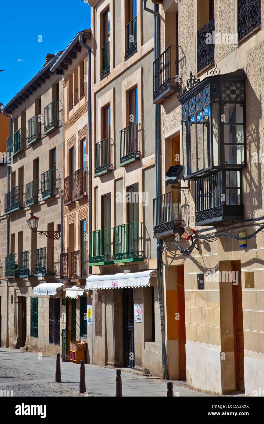 Street nella città di Segovia, Spagna Foto Stock