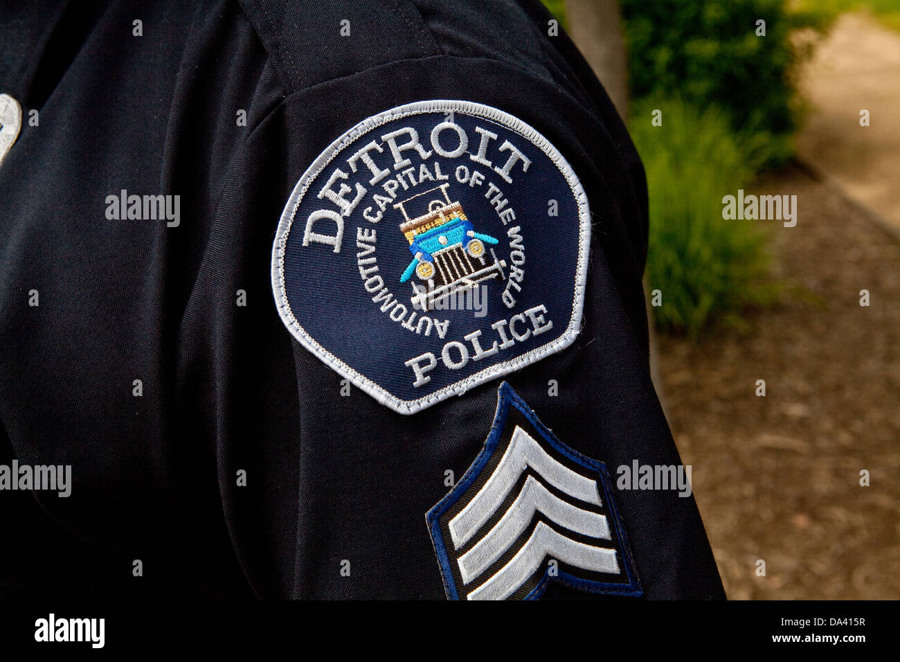 A Detroit police badge è visto a Detroit (MI) Foto Stock