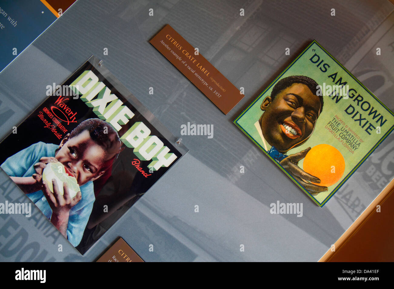 Tallahassee Florida, Florida state Capitol, storico Old Capitol, museo, stereotipo razziale, Black Blacks African Africans etnic Minority, Blacks African e Foto Stock