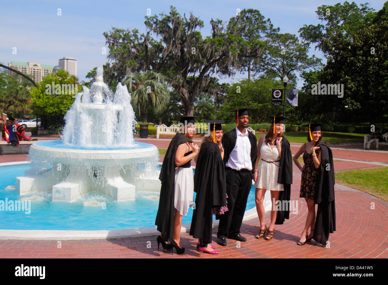 Tallahassee Florida,Florida state University,FSU,campus,scuola,Wescott Plaza Fountain,studenti istruzione studenti alunni, laurea,laurea andare Foto Stock