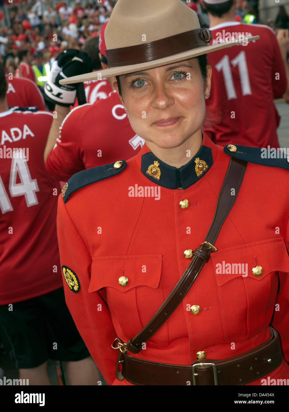 Un Mountie canadese in Canada alle celebrazioni del Giorno a Londra Foto Stock