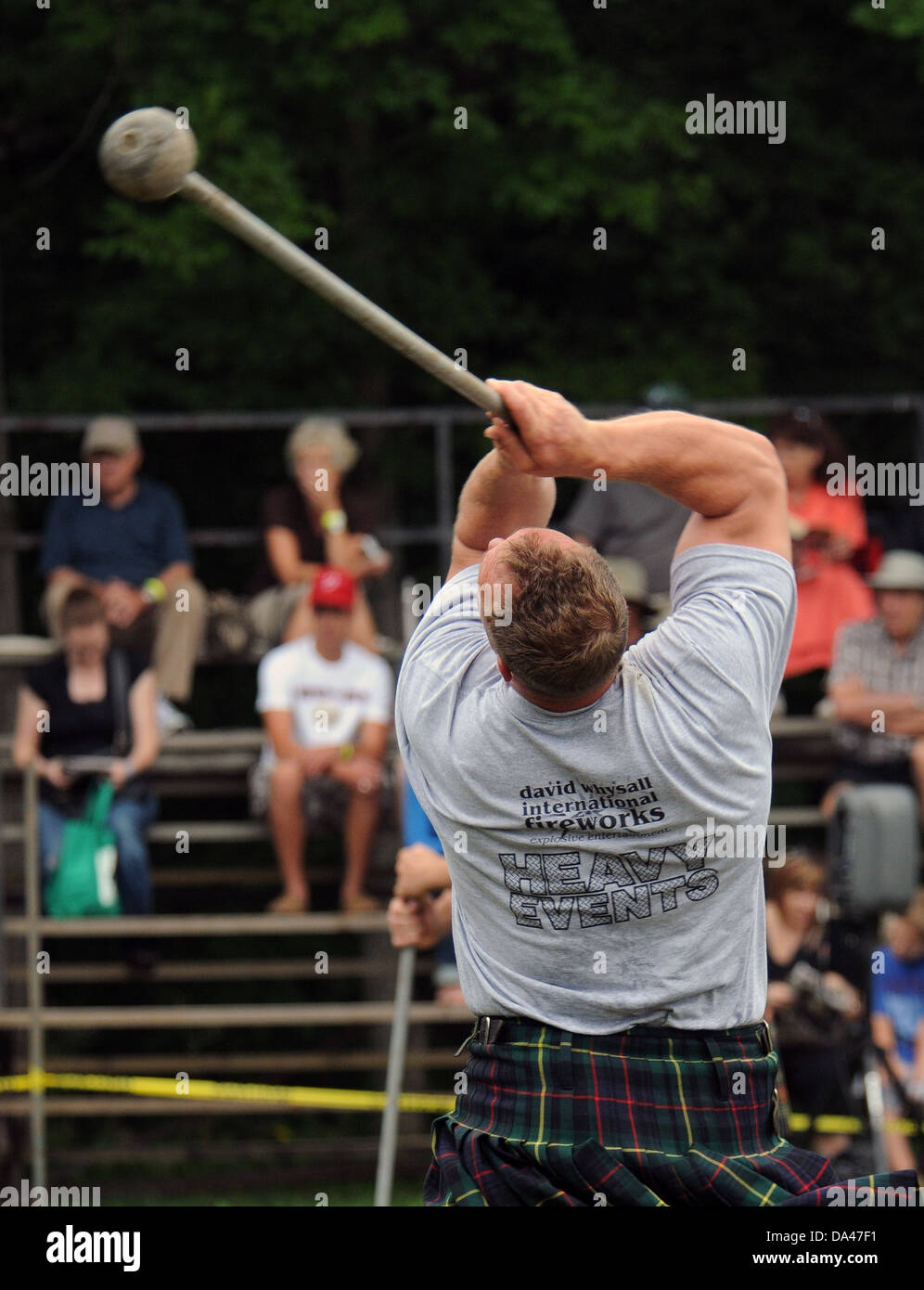 Il lancio del martello, Scottish Highland Games Foto Stock