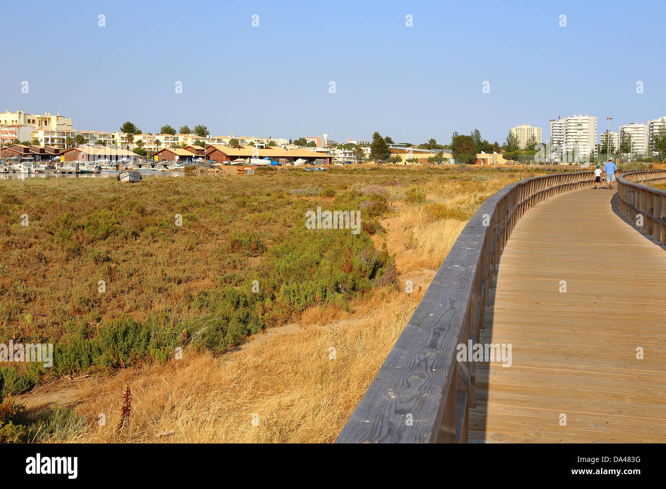 La passerella in Alvor, Algarve, PORTOGALLO Foto Stock