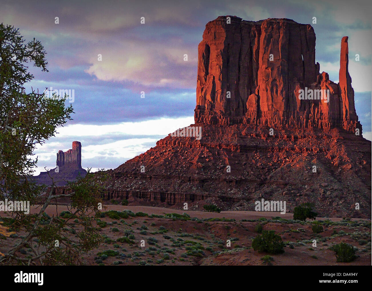 Monument Valley arizona usa deserto caldo di erosione Foto Stock