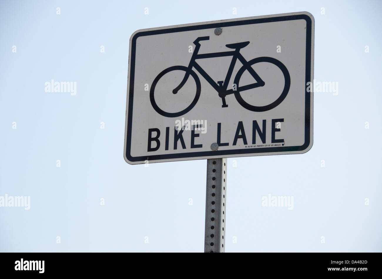 Pista ciclabile sign in Los Angeles. Foto Stock