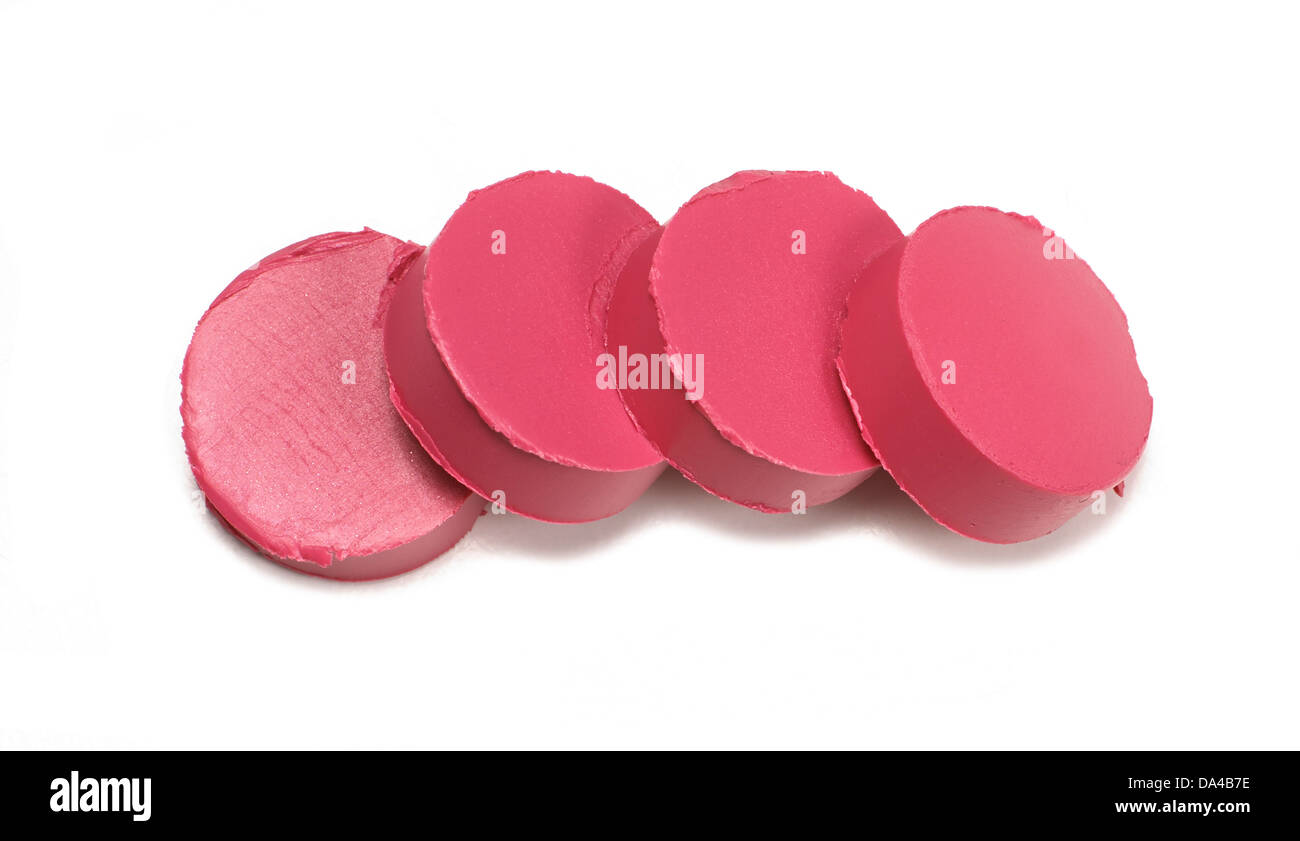 Rossetto rosa chop ritagliato su uno sfondo bianco Foto Stock