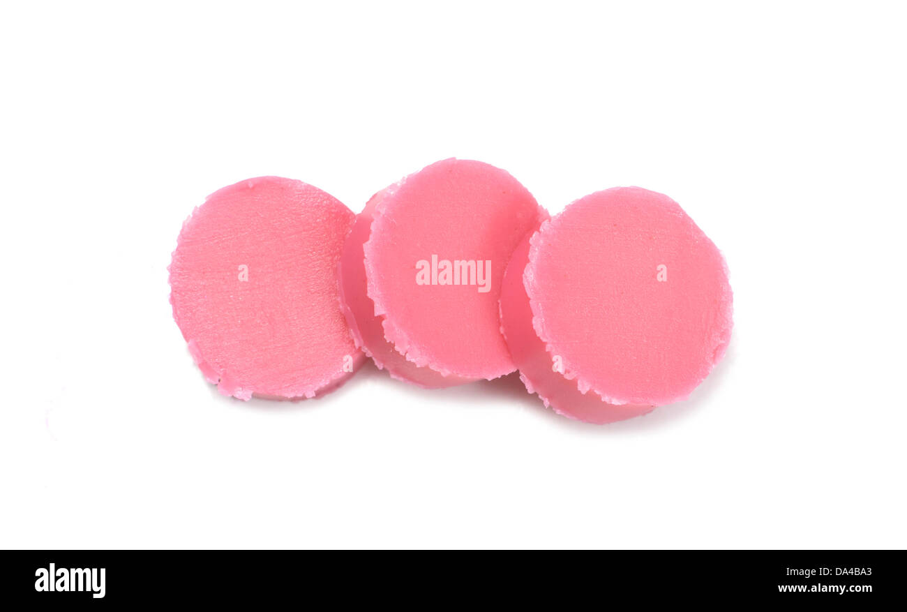 Rossetto rosa chop ritagliato su uno sfondo bianco Foto Stock