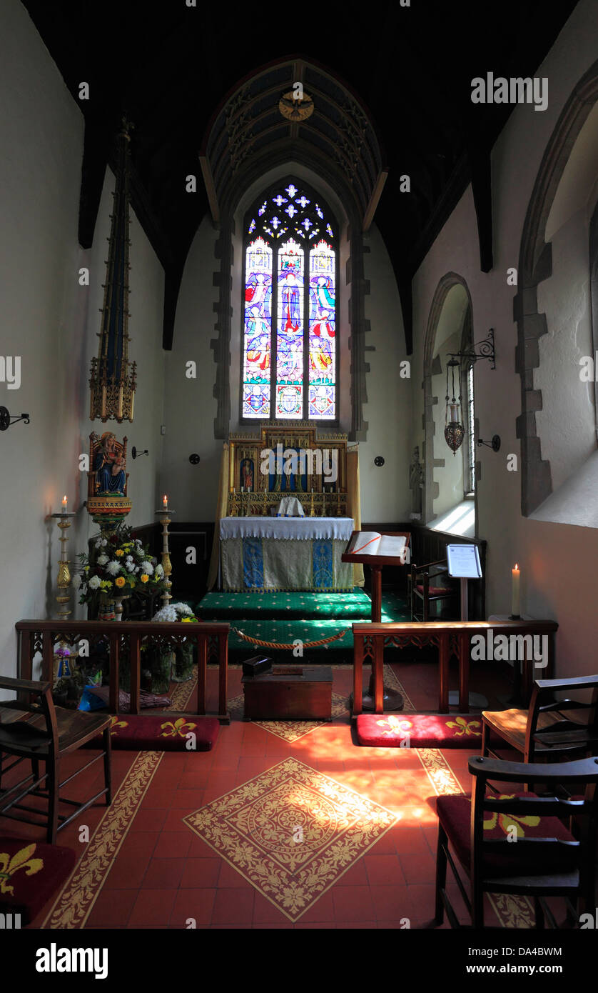 All'interno della cappella dei pattini santuario di Houghton St. Giles vicino al Little Walsingham in Norfolk, Inghilterra. Foto Stock