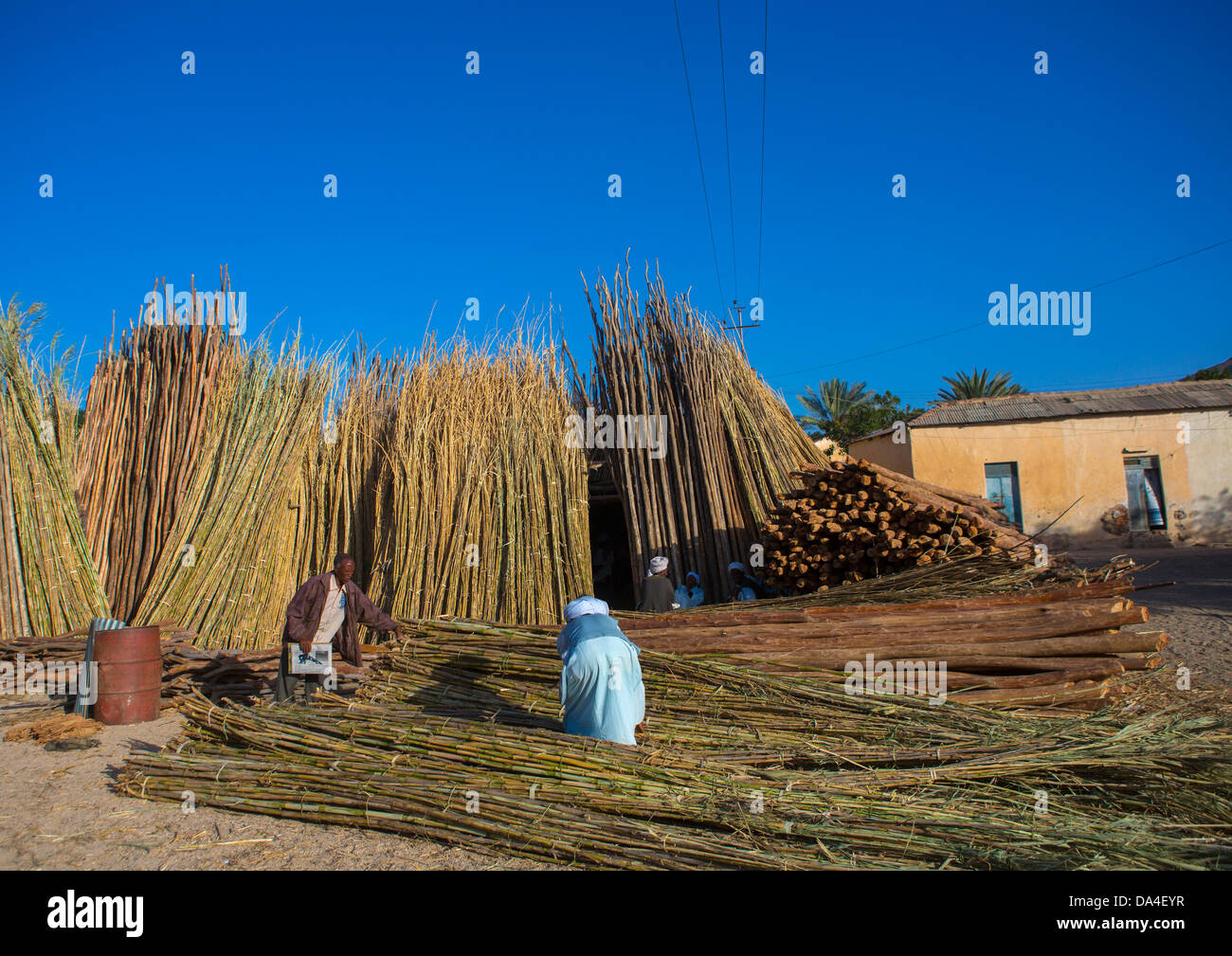Il mercato del legno, Keren, Eritrea Foto Stock